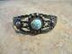 Old Fred Harvey Era Navajo Indian Handmade Coin Silver Turquoise Concho Bracelet