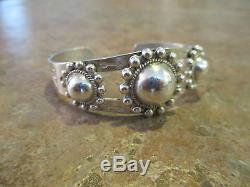 OLD Fred Harvey Era Navajo Sterling Silver DOME Row Bracelet with Horse Dogs