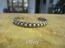 OLD Fred Harvey Era Navajo Sterling Silver DOME Row Cuff Bracelet