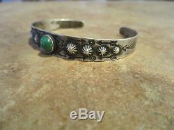 OLD Fred Harvey Era Navajo Sterling Silver Turquoise DOME ARROWS Cuff Bracelet