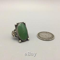 OLD! Fred Harvey Era Turquoise and Sterling Silver Ring Size 6