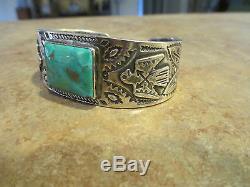 OLD Fred Harvey NAVAJO Sterling Silver ROYSTON Turquoise THUNDERBIRD Bracelet
