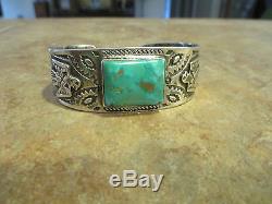 OLD Fred Harvey NAVAJO Sterling Silver ROYSTON Turquoise THUNDERBIRD Bracelet