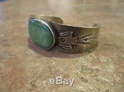 OLD Fred Harvey Navajo Sterling Silver Turquoise APPLIED THUNDERBIRD Bracelet