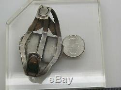 OLD NAVAJO FRED HARVEY ERA Sterling Silver. 925 Petrified Wood Cuff Bracelet