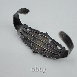 OLD Vintage Silver Product Fred Harvey Era Coin Silver Turquoise Cuff Bracelet