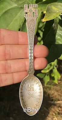 Old 1907 Pawn Fred Harvey Era Navajo Sterling Silver Whirling Log Spoon 5.5