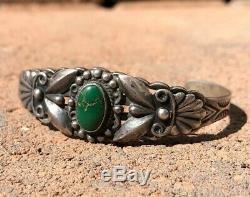 Old Fred Harvey Era Navajo Royston Turquoise Sterling Silver Cuff Bracelet