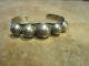 Old Fred Harvey Era Navajo Sterling Silver Dome Bracelet With Clouds / Arrows