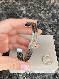 Old Fred Harvey Native American Sterling Silver Turquoise Arrow Cuff Bracelet