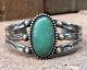 Old Fred Harvey Navajo Sterling Silver Cerrillos Turquoise Arrow Cuff Bracelet