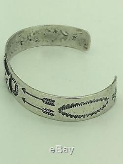 Old Fred Harvey Navajo Sterling Silver Horse Dog Bracelet