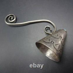 Old NAVAJO Fred Harvey Era Hand-Stamped Sterling Silver CANDLE SNUFFER Turquoise