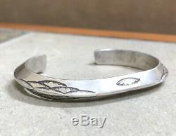 Old Pawn FRED HARVEY ERA Stamped Solid Sterling Silver CARINATED Cuff Bracelet