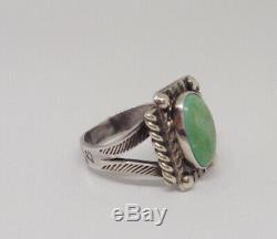 Old Pawn Fred Harvey ERA Silver Eagle man Turquoise Ring Stamped