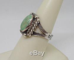 Old Pawn Fred Harvey ERA Silver Eagle man Turquoise Ring Stamped