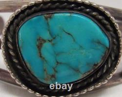 Old Pawn Fred Harvey Era BisBee Turquoise Bracelet Navajo Sterling Silver Estate