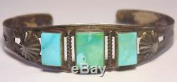 Old Pawn Fred Harvey Era Native American Navajo Sterling Silver Turquoise Cuff