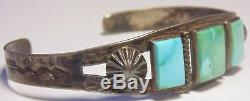 Old Pawn Fred Harvey Era Native American Navajo Sterling Silver Turquoise Cuff