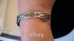 Old Pawn Fred Harvey Navajo Native American Thunderbird Sterl Silver Cuff