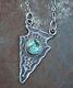 Old Pawn Navajo Fred Harvey Era Arrowhead Pendant Fob Necklace Silver Turquoise