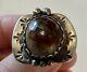 Old Pawn Navajo Fred Harvey Era Fire Agate & Sterling Silver Ring- Size 6.5