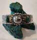 Old Pawn Navajo Fred Harvey Era Turquoise & Sterling Silver Cuff Bracelet -6.5