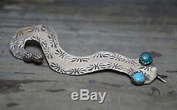 Old Pawn Navajo Fred Harvey SNAKE Pendant Necklace Silver turquoise Vintage
