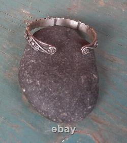 Old Vintage Fred Harvey Era Sterling Snake Eye Turquoise Row Cuff Bracelet