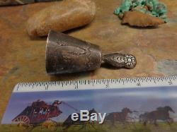 Omg! Old Navajo Silver Dinner Bell Hand Stamped Native Old Pawn Fred Harvey Era