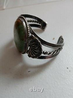 Pawn RARE WOW NAVAJO STERLING FRED HARVEY TURQUOISE CUFF 78grams
