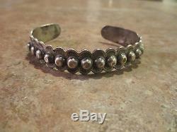 QUITE OLD Fred Harvey Era NAVAJO Sterling Silver Small DOME Row Cuff Bracelet