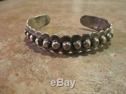 QUITE OLD Fred Harvey Era NAVAJO Sterling Silver Small DOME Row Cuff Bracelet
