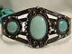 Rare Fred Harvey Era Navajo Natural Crow Springs Turquoise Sterling Silver Cuff
