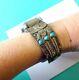 Rare Fred Harvey Era Sterling Silver And Turquoise Navajo Knifewing Watch Cuff