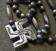 Rare Vintage Old Pawn Navajo Necklace Fred Harvey Era Silver Beads Whirling Log
