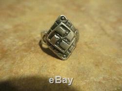 REAL OLD 1920's Fred Harvey Era Navajo Coin Silver WHIRLING LOG Ring Size 5