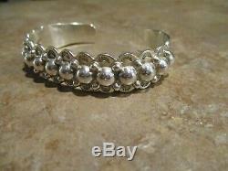 REAL OLD Fred Harvey Era BELL Navajo Sterling Silver DOME Row Bracelet
