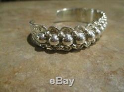 REAL OLD Fred Harvey Era BELL Navajo Sterling Silver DOME Row Bracelet