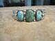 Real Old Fred Harvey Era Maisels Navajo Sterling Three Turquoise Bracelet