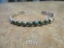 REAL OLD Fred Harvey Era Navajo INDIAN HANDMADE Coin Silver Turquoise Bracelet