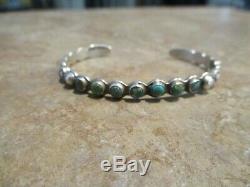 REAL OLD Fred Harvey Era Navajo INDIAN HANDMADE Coin Silver Turquoise Bracelet