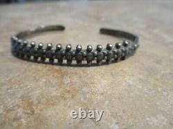 REAL OLD Fred Harvey Era Navajo Sterling RAINDROP ROW Bracelet with Great Patina