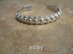 REAL OLD Fred Harvey Era Navajo Sterling Silver BUTTON DOME Row Bracelet