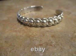REAL OLD Fred Harvey Era Navajo Sterling Silver BUTTON DOME Row Bracelet
