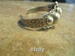REAL OLD Fred Harvey Era Navajo Sterling Silver Concho DOME Row Bracelet