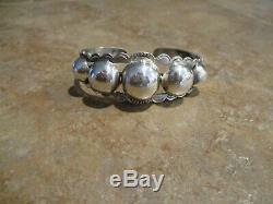 REAL OLD Fred Harvey Era Navajo Sterling Silver FIVE DOME Row Bracelet