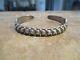 Real Old Fred Harvey Era Navajo Sterling Silver Raindrop Dome Row Bracelet