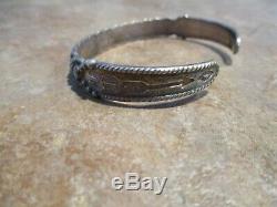 REAL OLD Fred Harvey Era Navajo Sterling Silver Raindrop DOME Row Bracelet