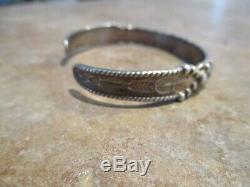REAL OLD Fred Harvey Era Navajo Sterling Silver Raindrop DOME Row Bracelet